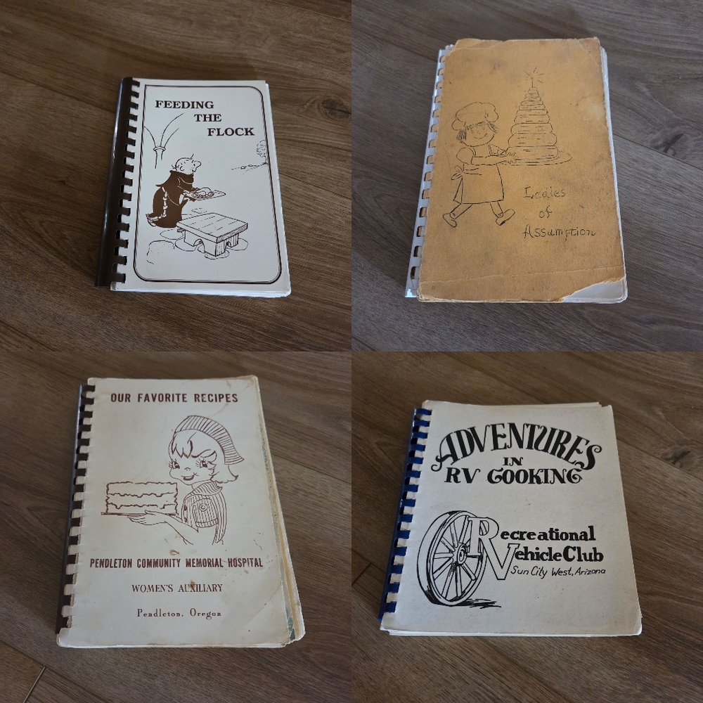 Vintage Spiral-Bound‎ Cookbooks Set of 4